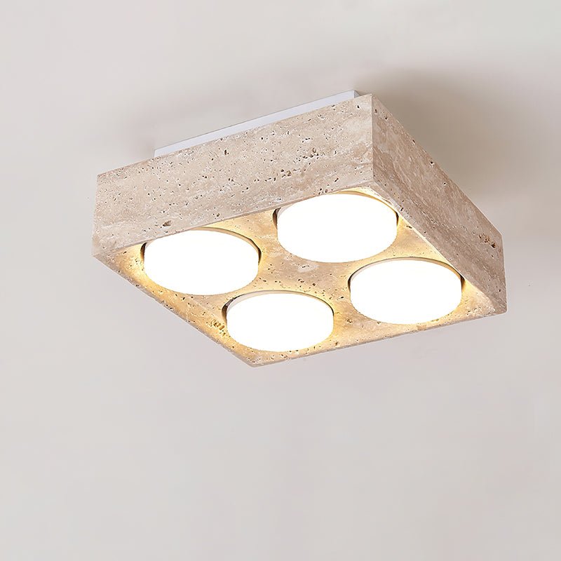 Virinira Quad-Spot Travertine Deckenleuchte