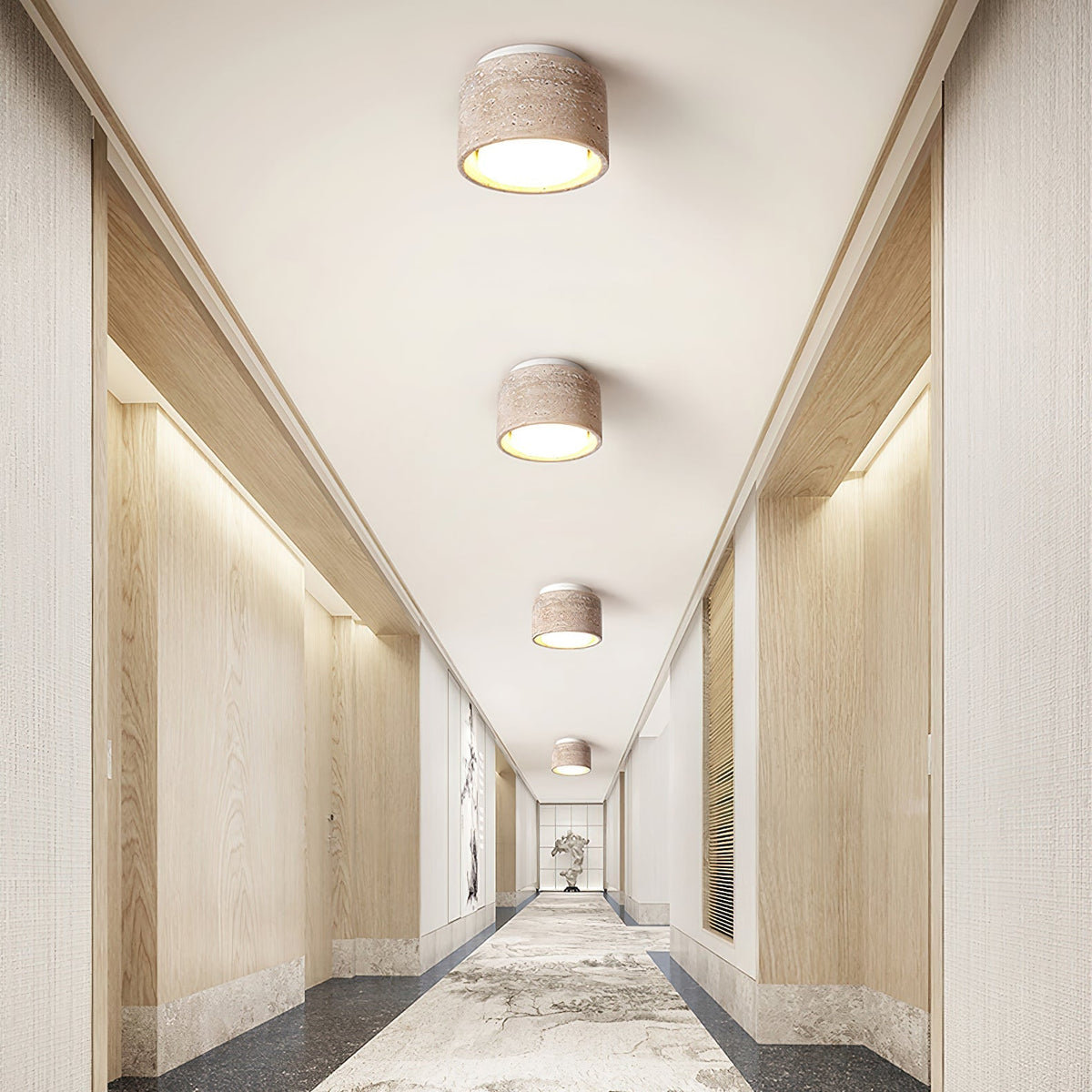 Virinira Quad-Spot Travertine Deckenleuchte