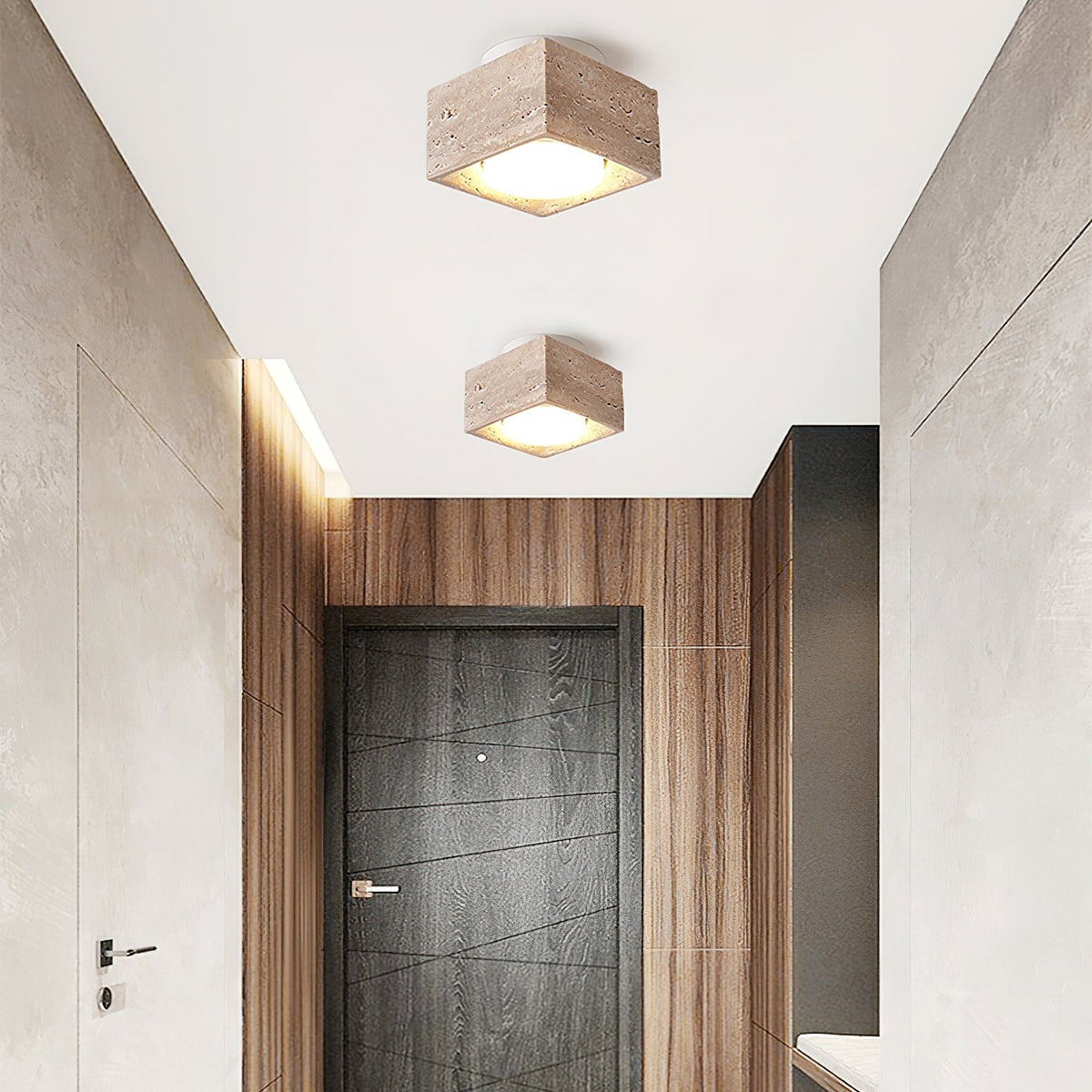 Virinira Quad-Spot Travertine Deckenleuchte