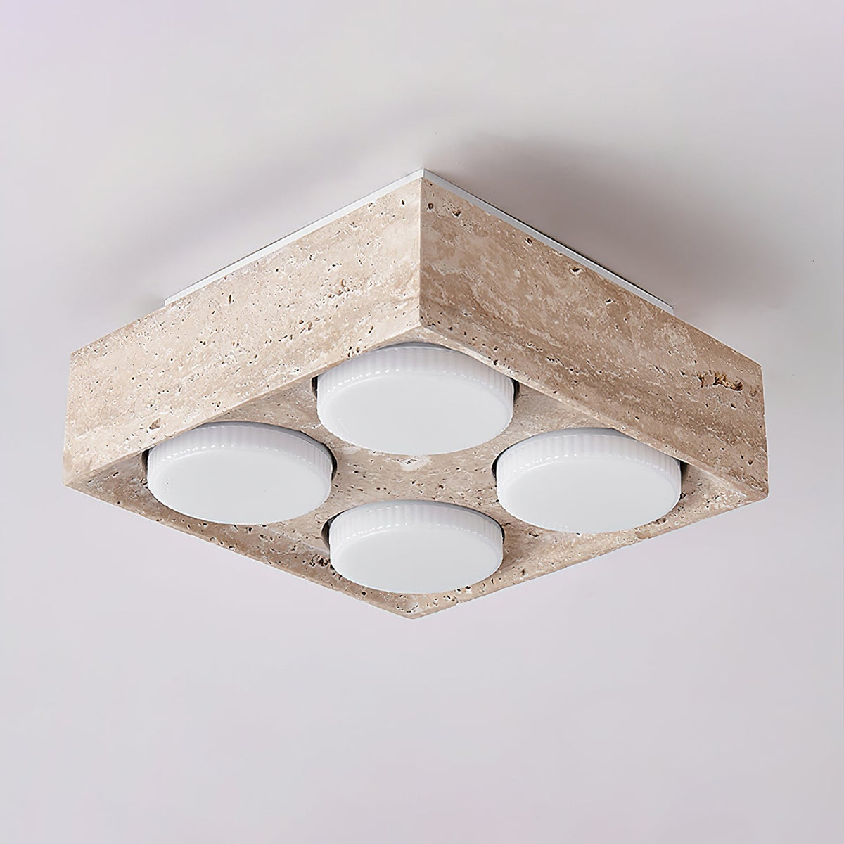Virinira Quad-Spot Travertine Deckenleuchte