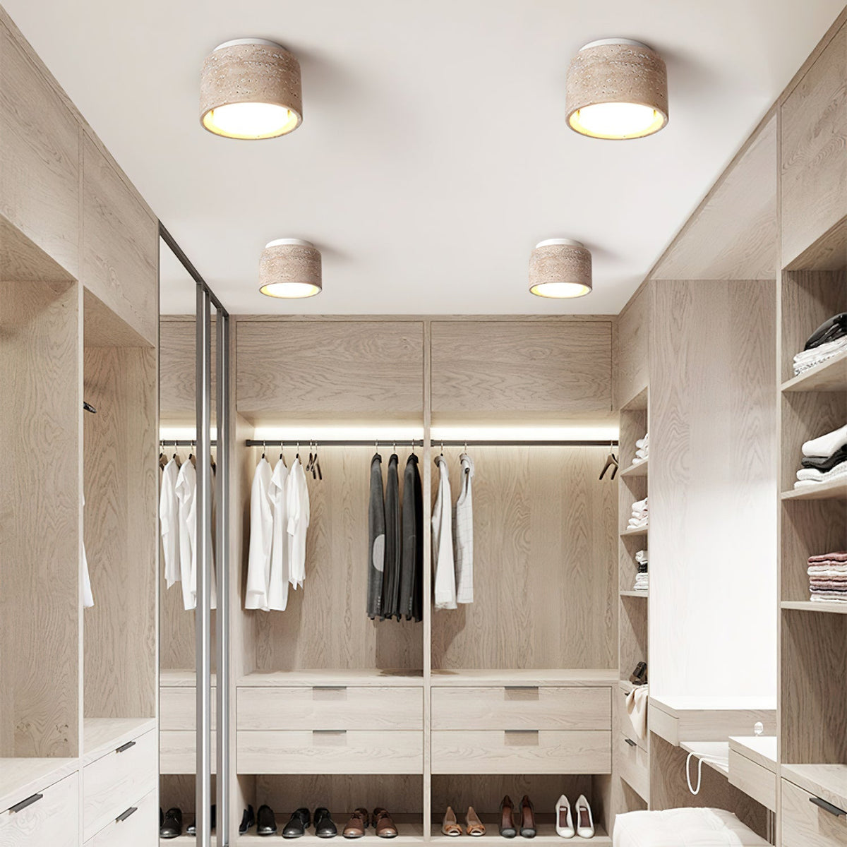 Virinira Quad-Spot Travertine Deckenleuchte