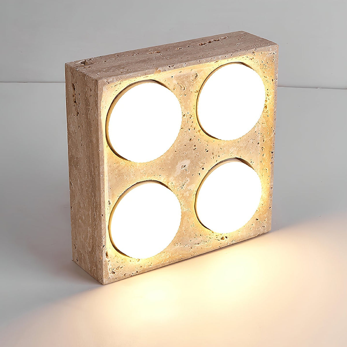 Virinira Quad-Spot Travertine Deckenleuchte