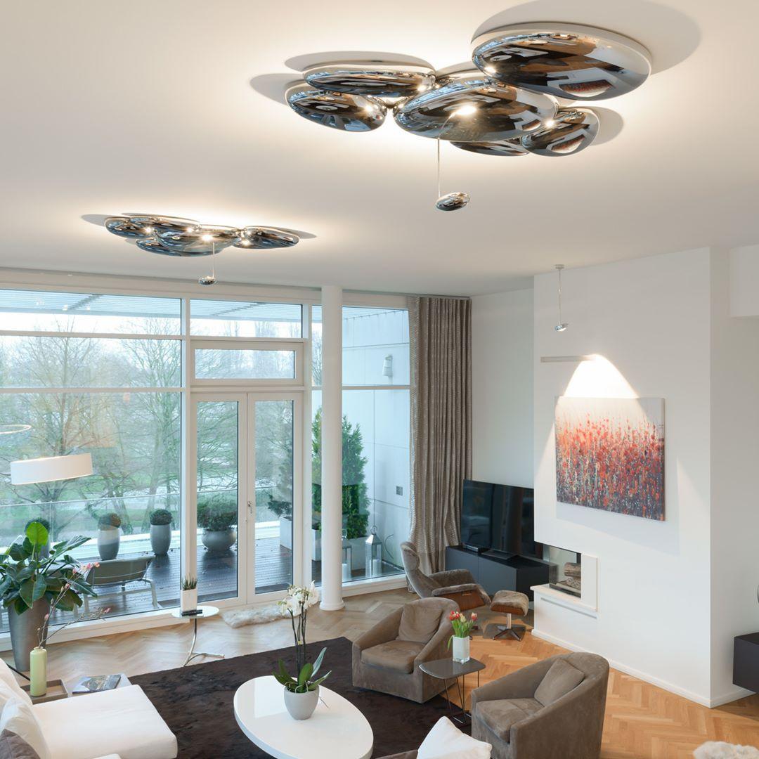 Vostix Deckenleuchte Chrome Kieselsteinform moderne Ausführung