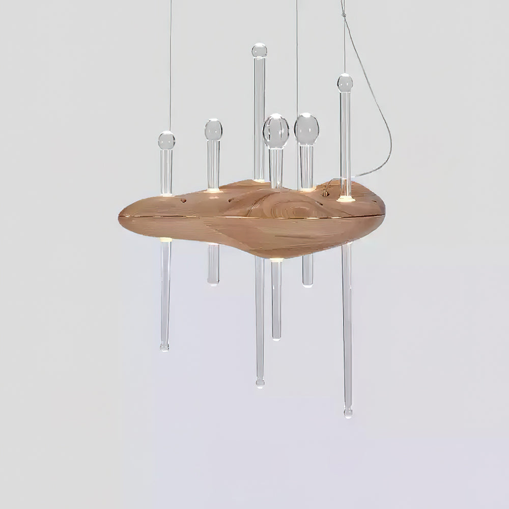 Umare Whimsical Oak Glas Pendelleuchte aus Holz