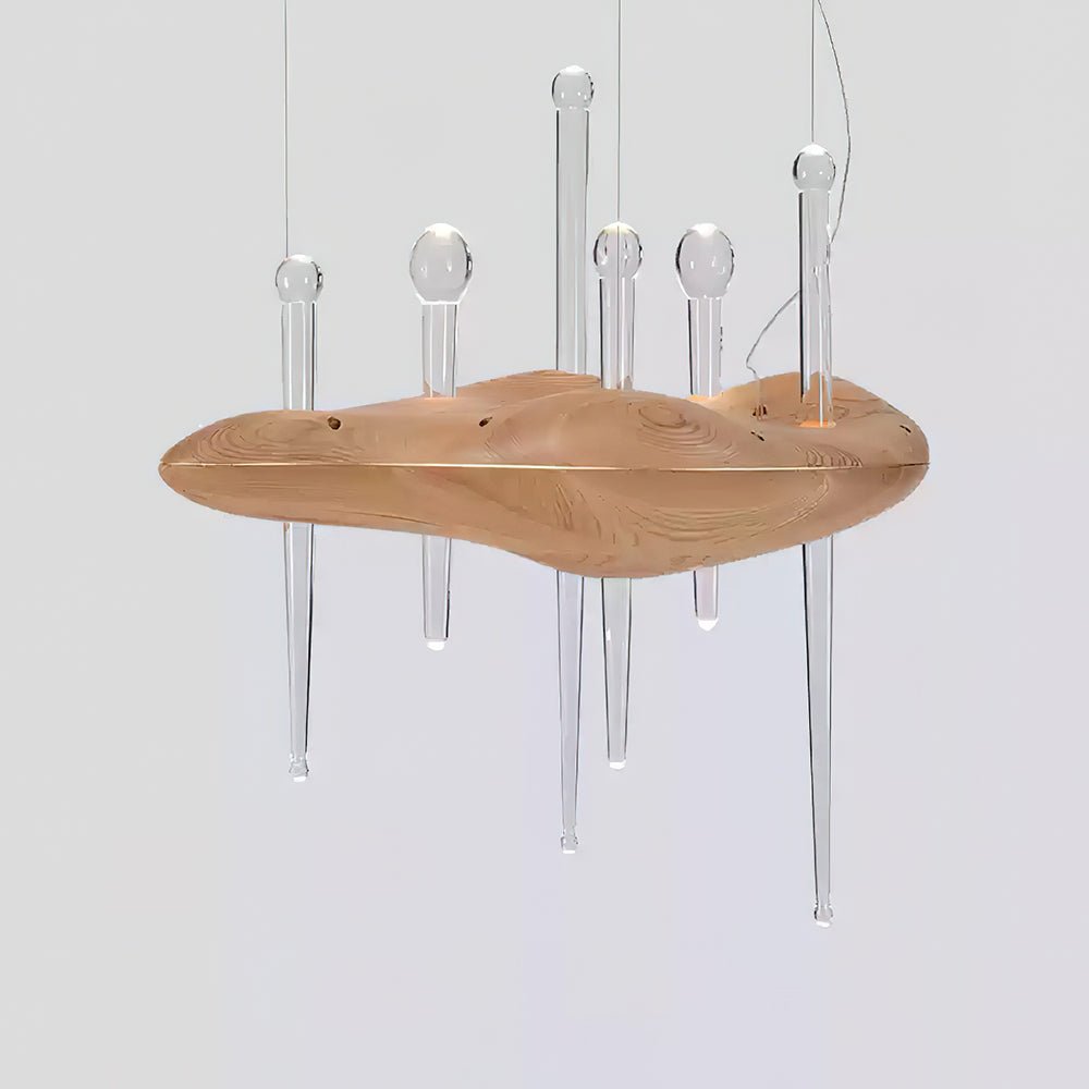 Umare Whimsical Oak Glas Pendelleuchte aus Holz