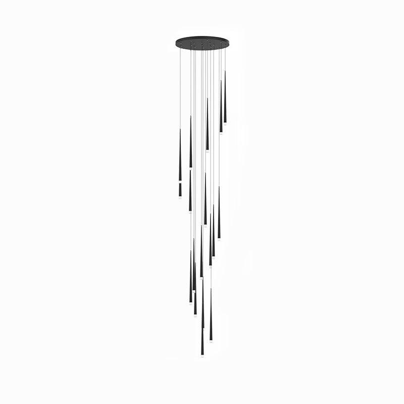 Reveno Kronleuchter Slender Cone Linear Schwarz Minimalistisch