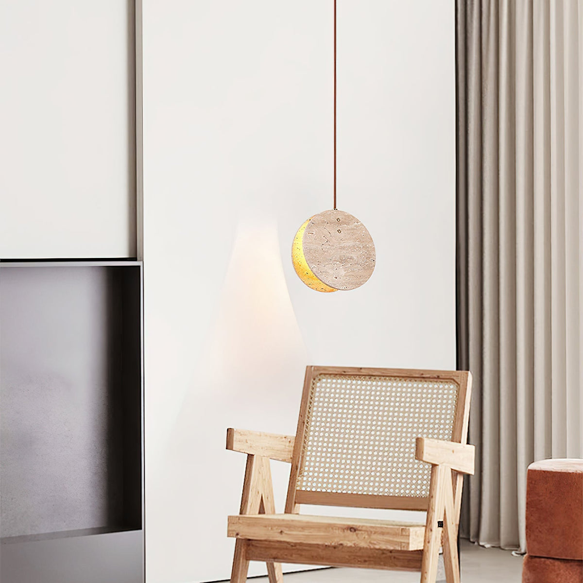 Sern Crescent Travertine Pendelleuchte