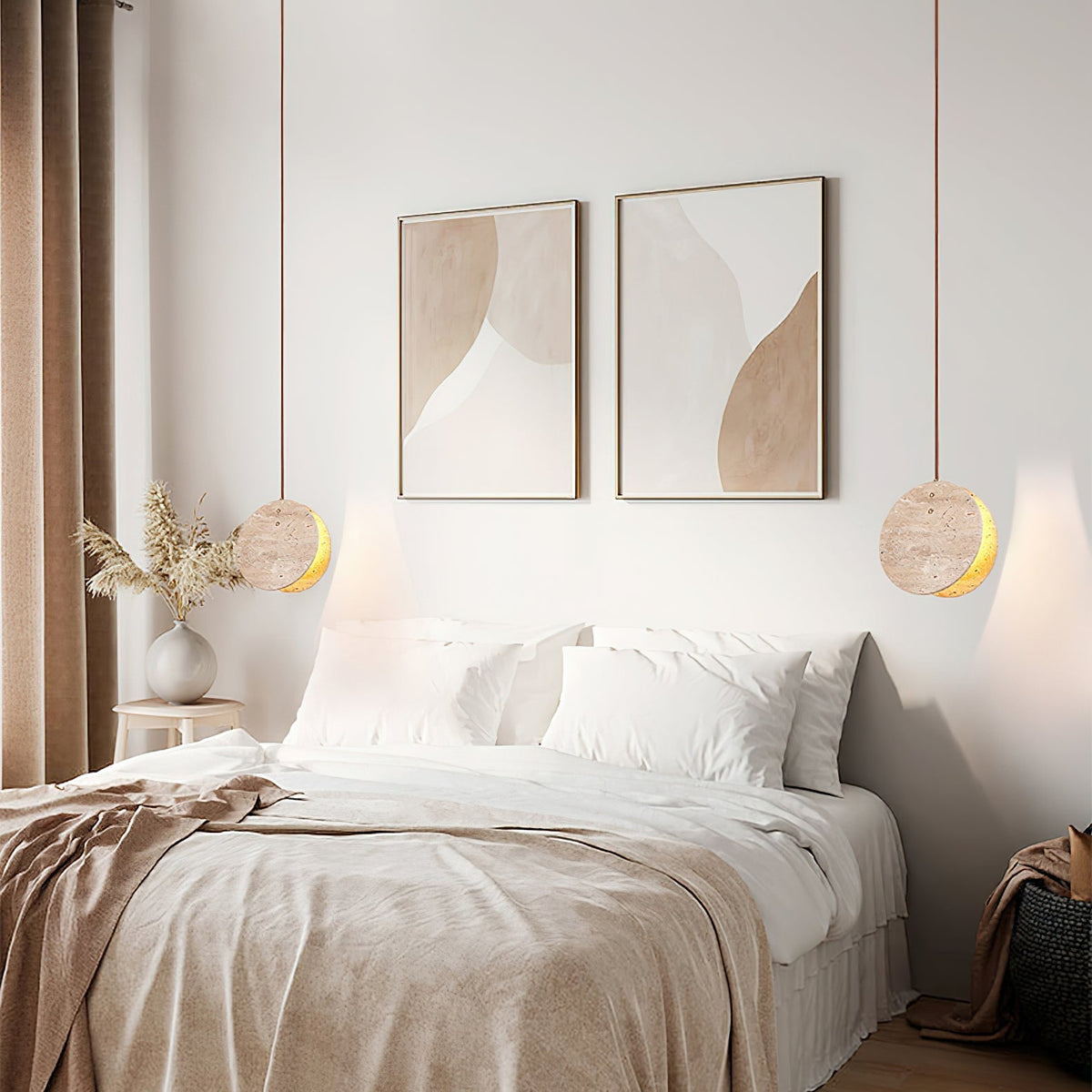 Sern Crescent Travertine Pendelleuchte