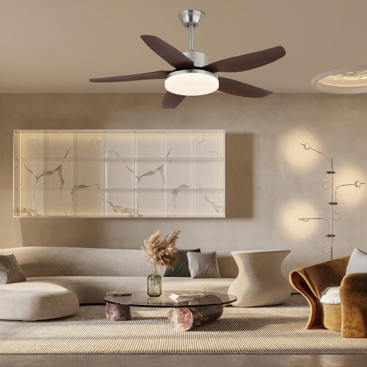 Eland Deckenventilator mit Beleuchtung aus Holz-Holz