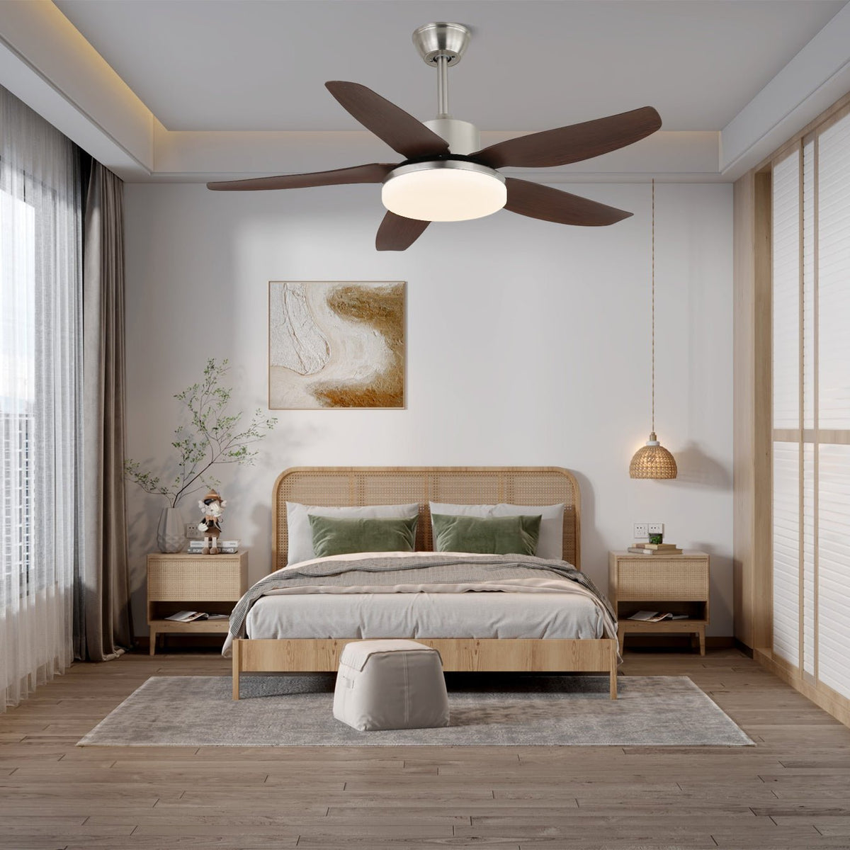 Eland Deckenventilator mit Beleuchtung aus Holz-Holz