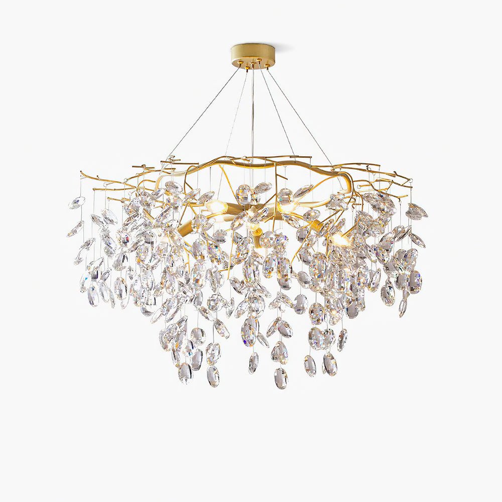 Luxirian Kronleuchter Kristallzweig Gold LED