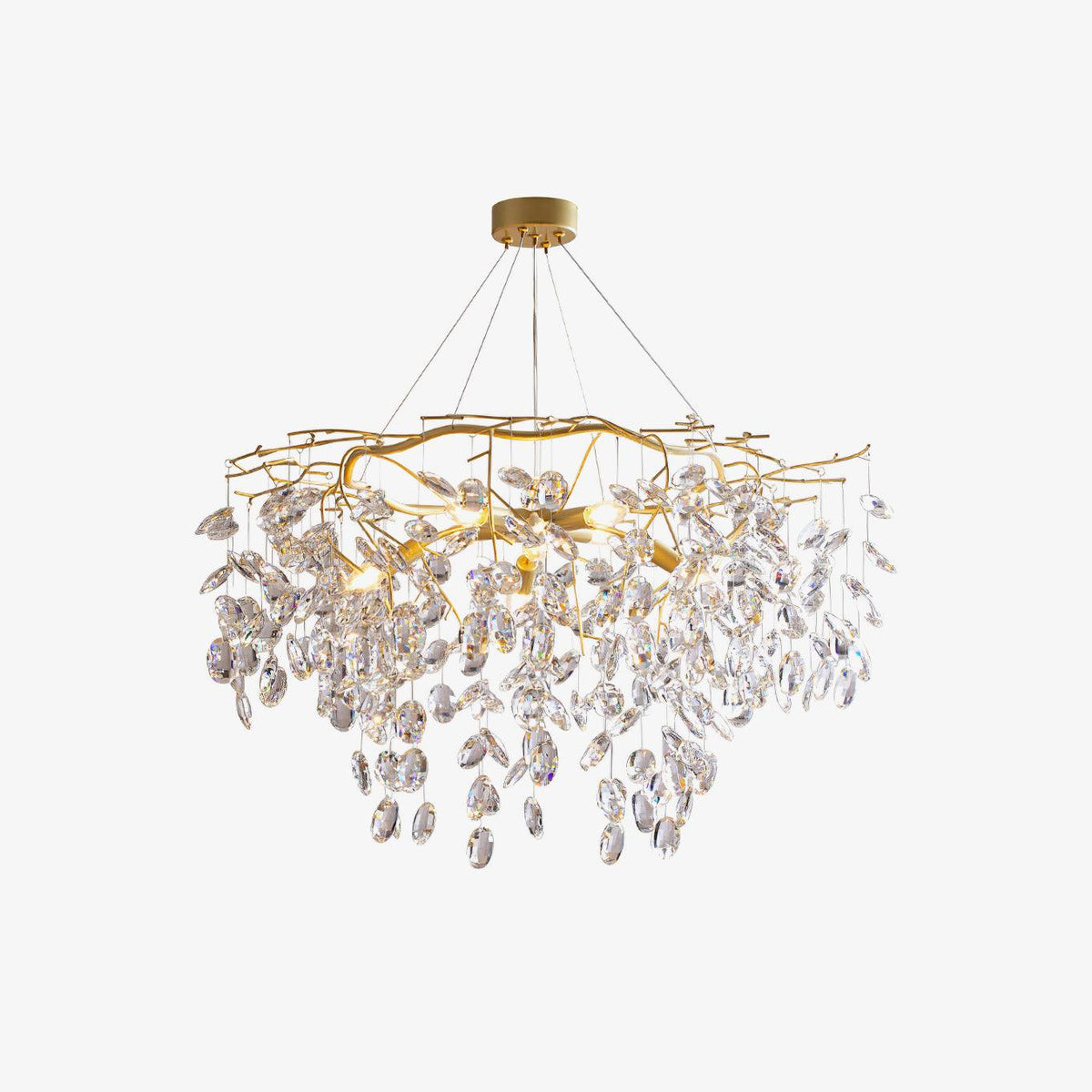 Luxirian Kronleuchter Kristallzweig Gold LED