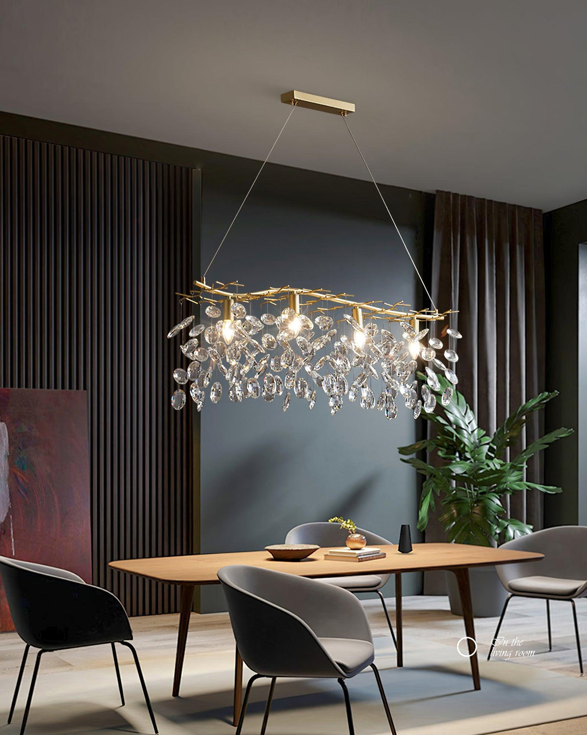 Luxirian Kronleuchter Kristallzweig Gold LED