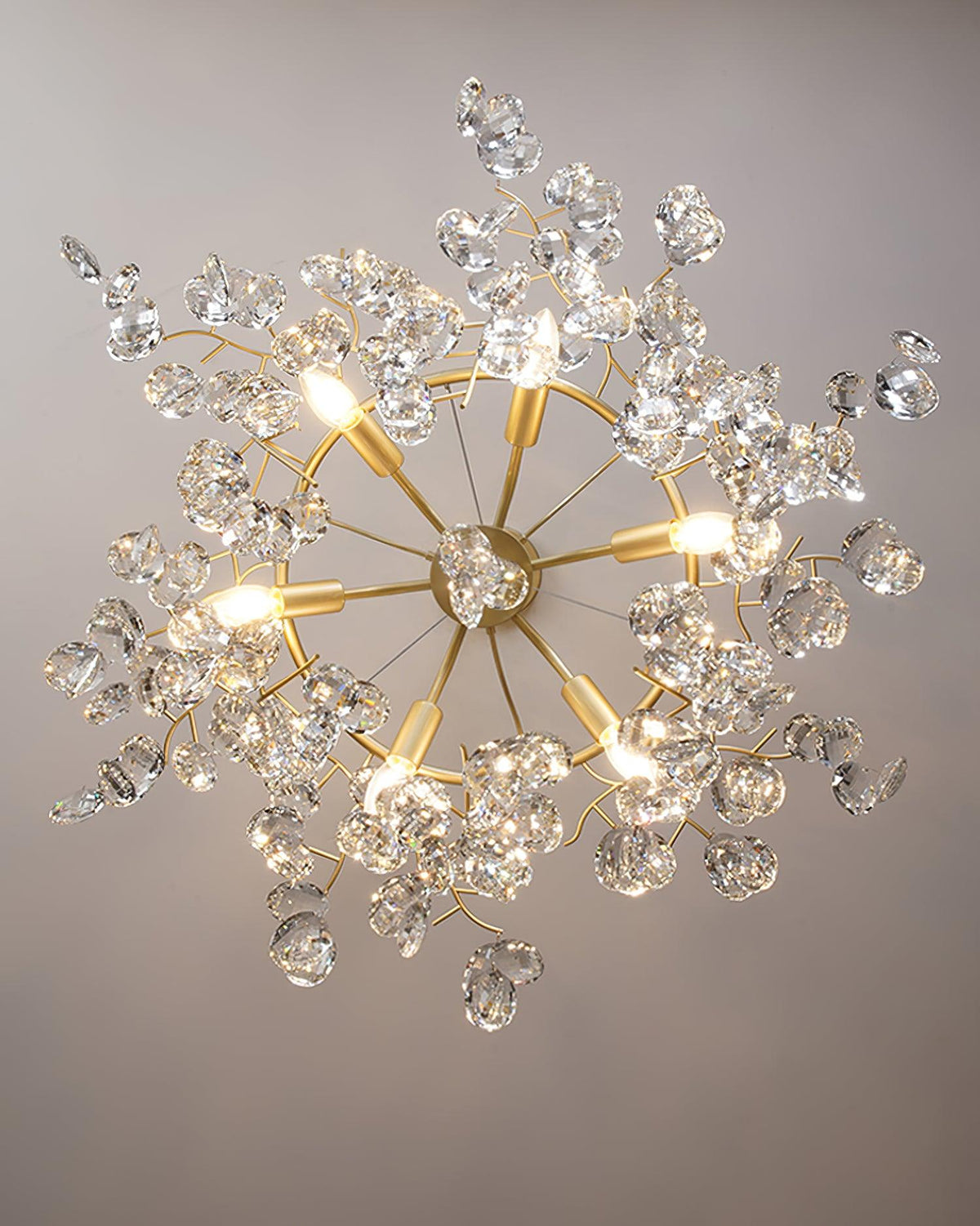 Luxirian Kronleuchter Kristallzweig Gold LED