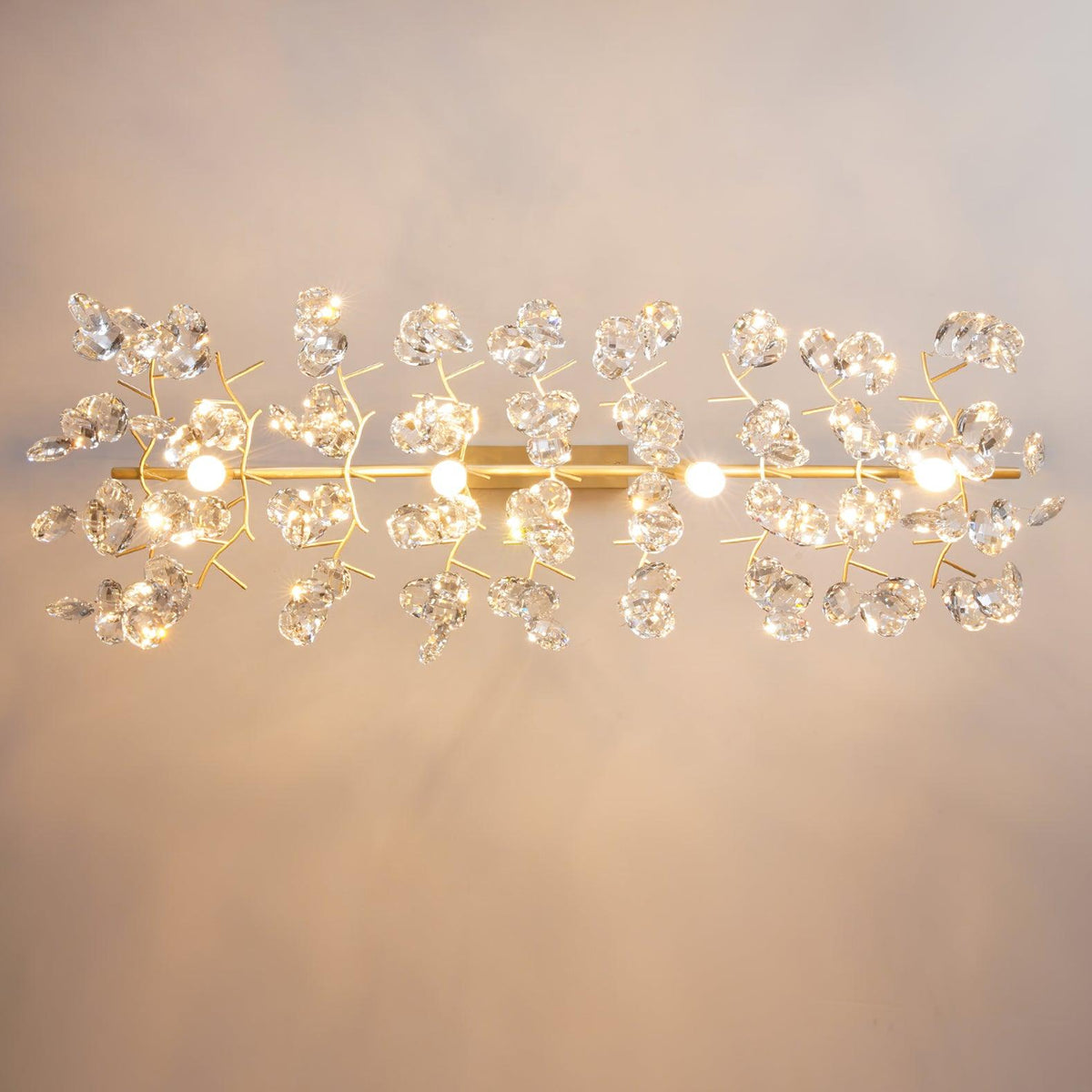 Luxirian Kronleuchter Kristallzweig Gold LED