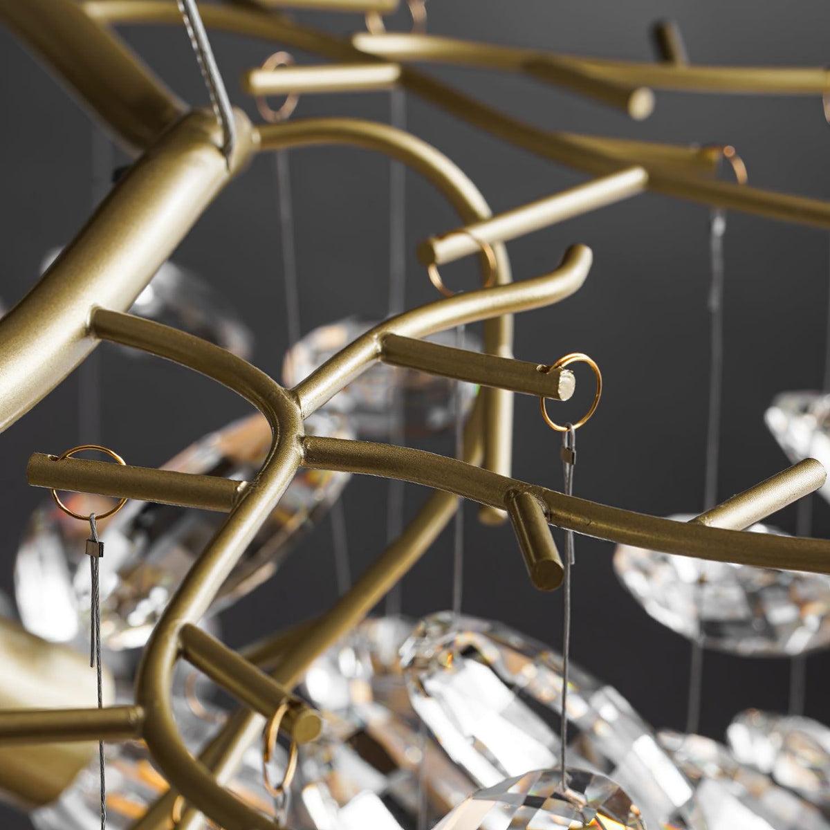 Luxirian Kronleuchter Kristallzweig Gold LED