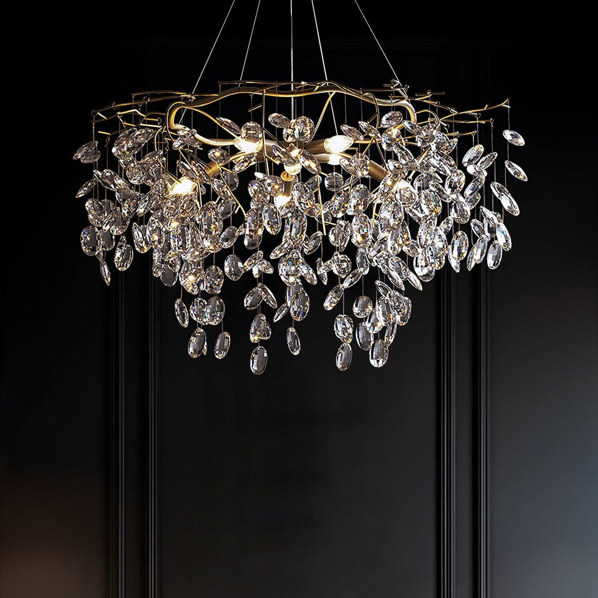 Luxirian Kronleuchter Kristallzweig Gold LED