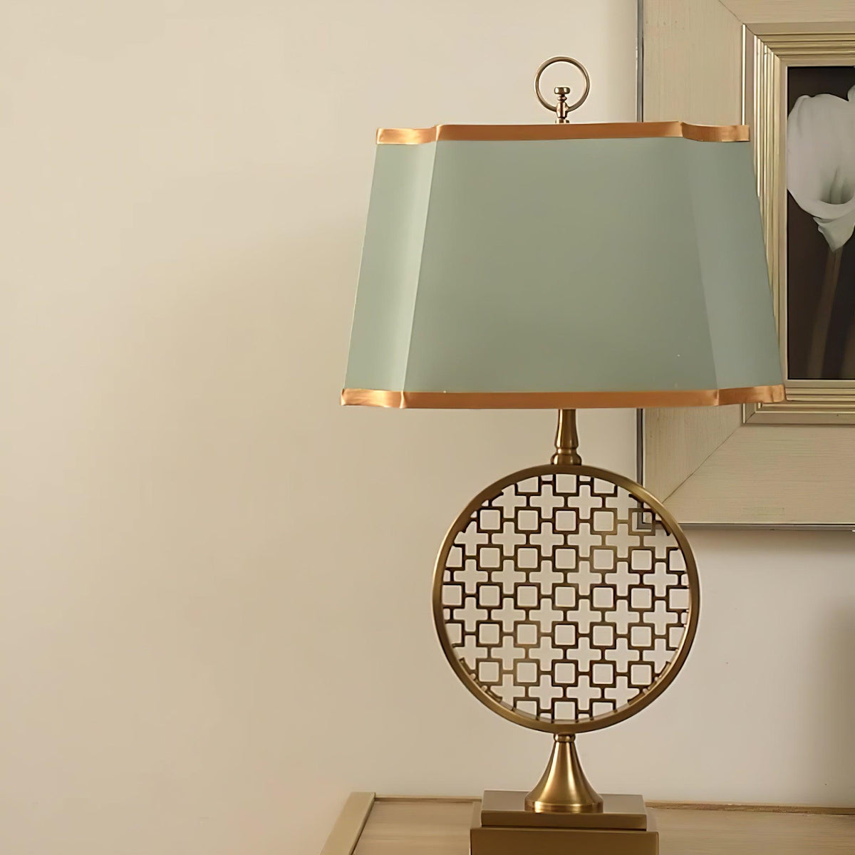 Lineine Stoff Glam Tischleuchte
