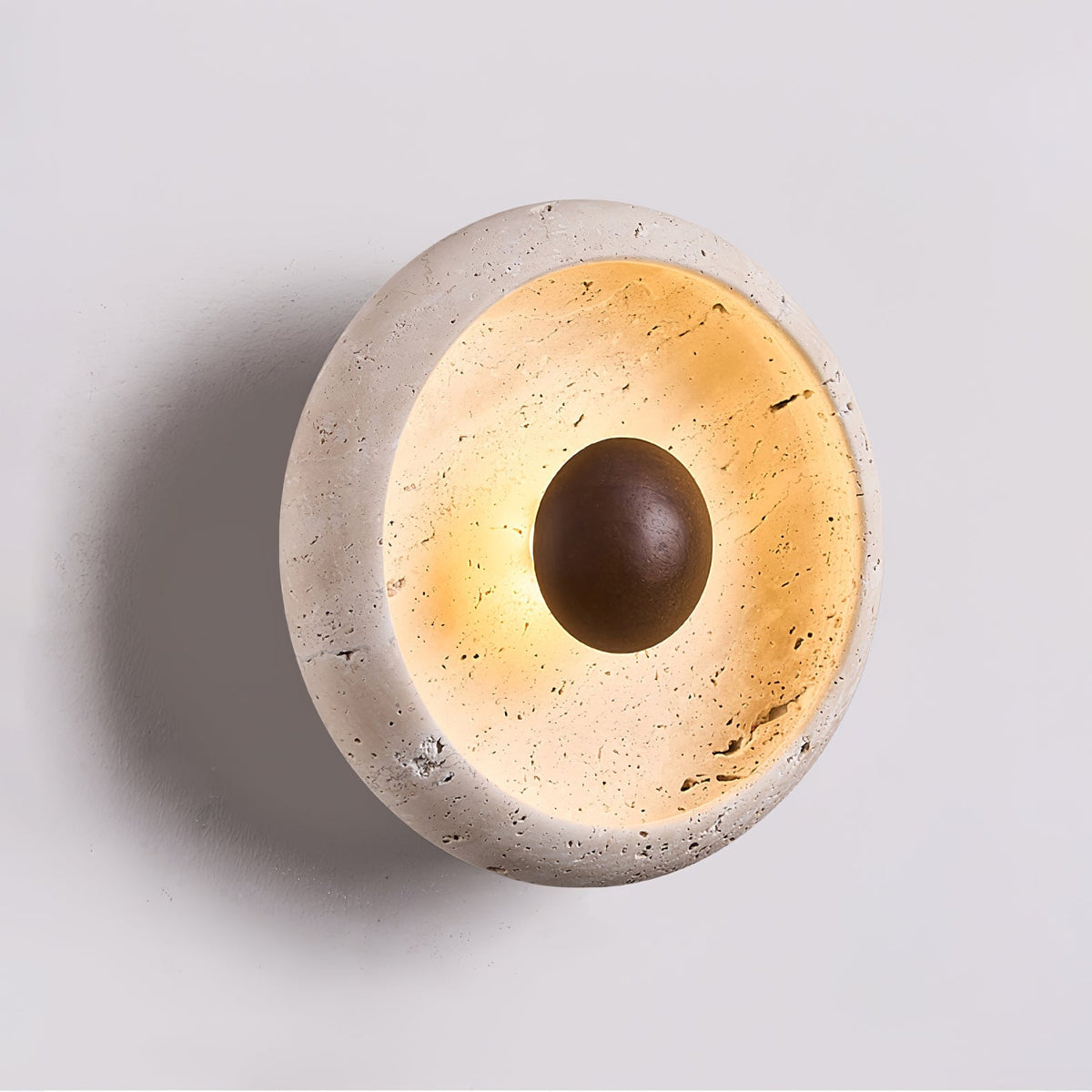Serinaria Orb-Shaped Travertine Wandleuchte