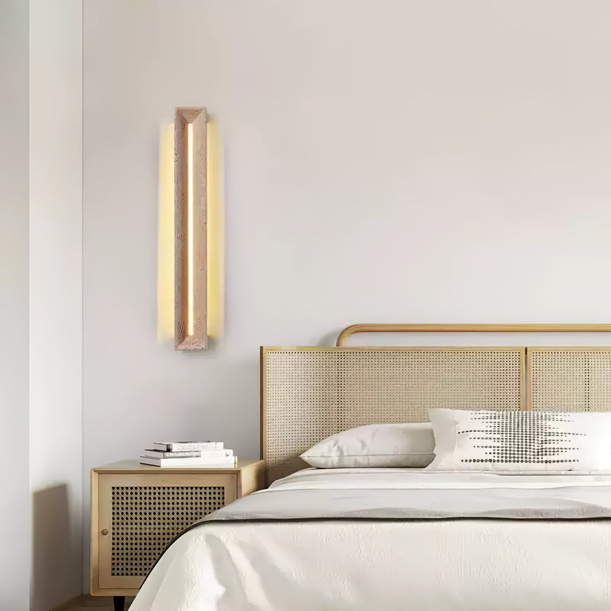 Dfi Minimalistische Wandleuchte aus Travertin in Gelb