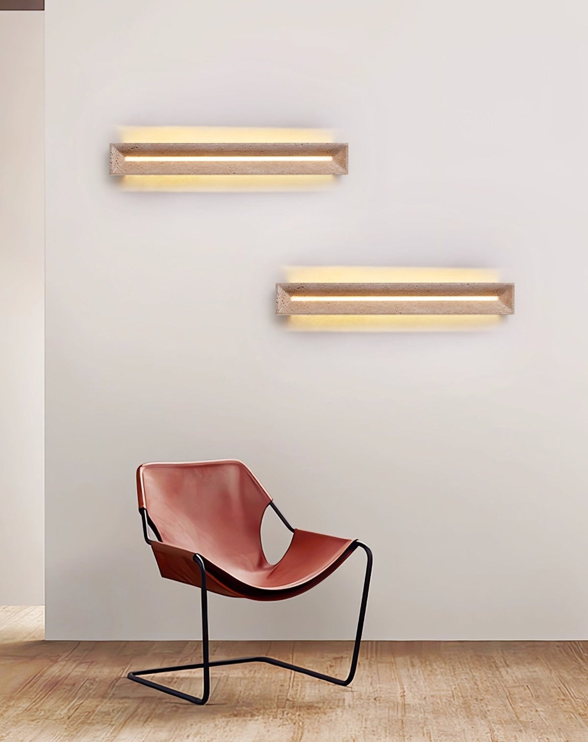 Dfi Minimalistische Wandleuchte aus Travertin in Gelb