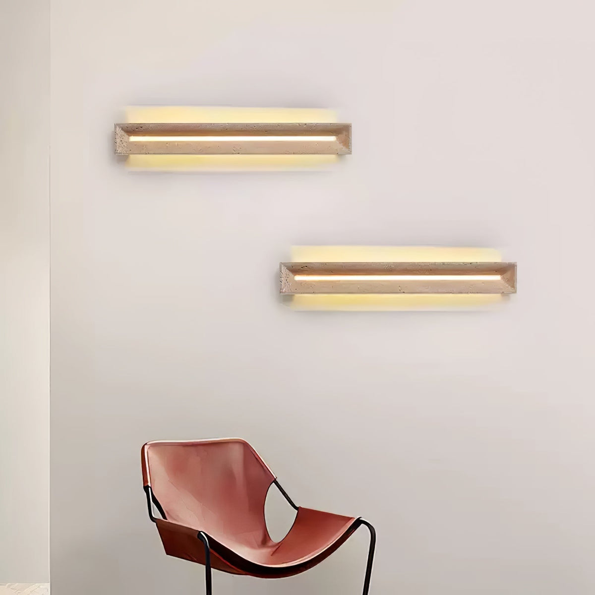 Dfi Minimalistische Wandleuchte aus Travertin in Gelb
