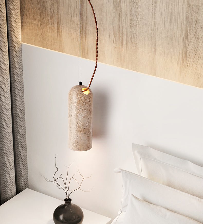 Talv elegante Pendelleuchte aus gelbem Travertin