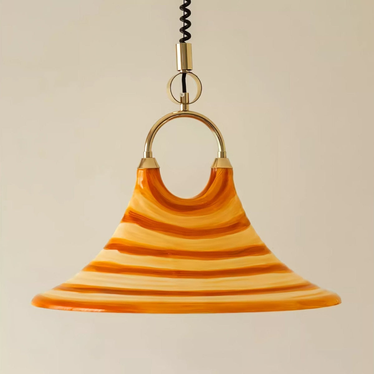 Aurmiros zeitgenössische Pendelleuchte aus Glas in Swirl-Form