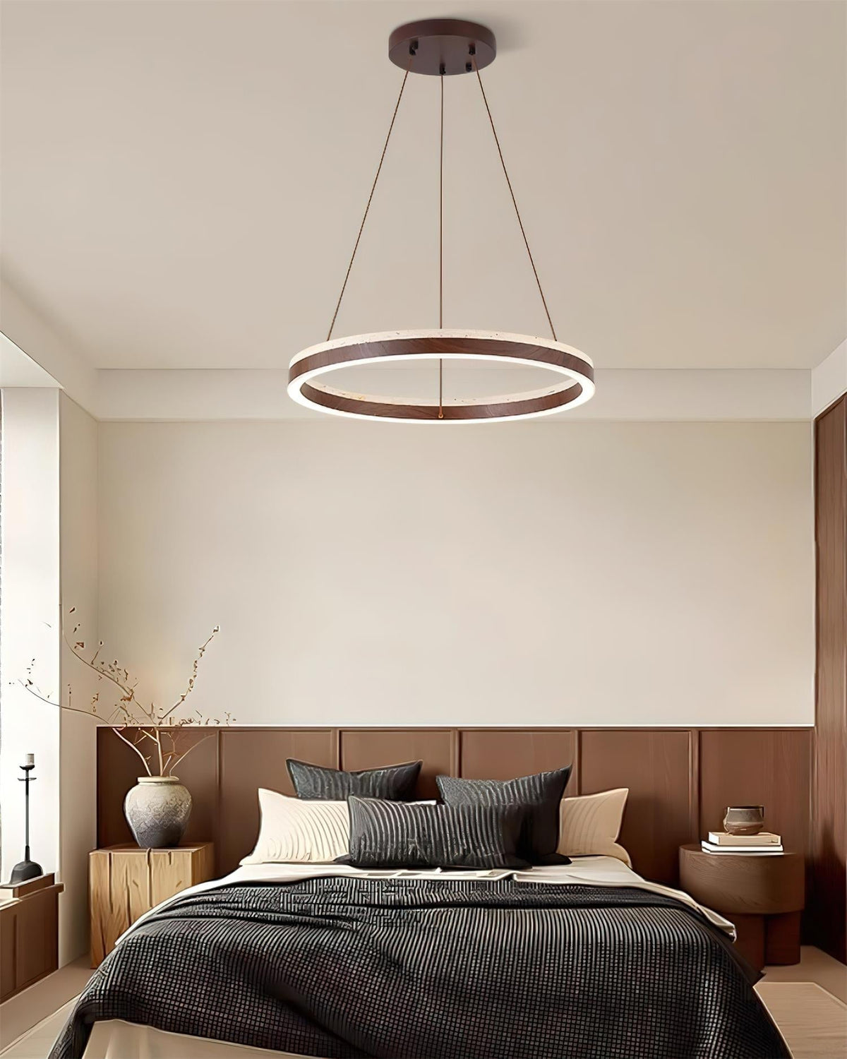 Loren Kronleuchter Travertine Geometrie-Ring