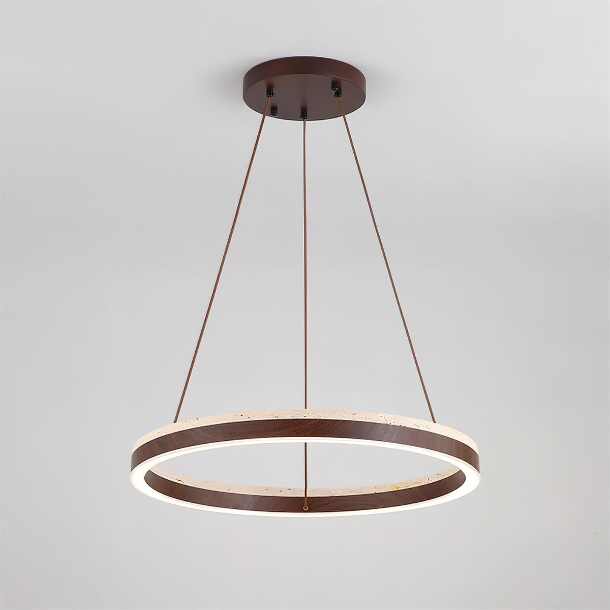 Loren Kronleuchter Travertine Geometrie-Ring
