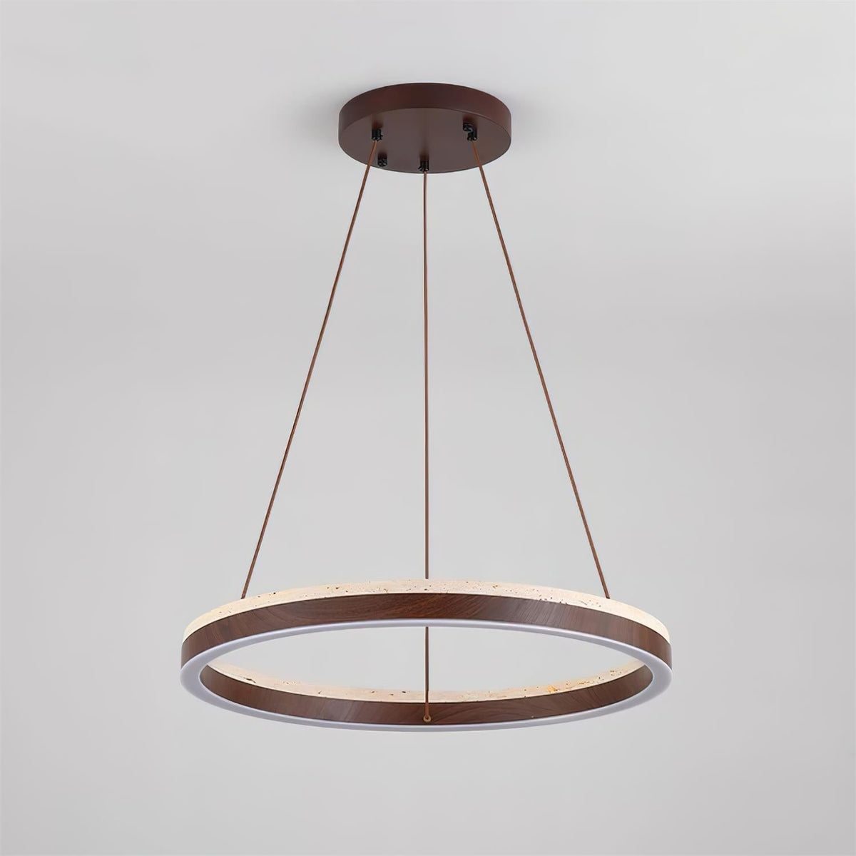 Loren Kronleuchter Travertine Geometrie-Ring