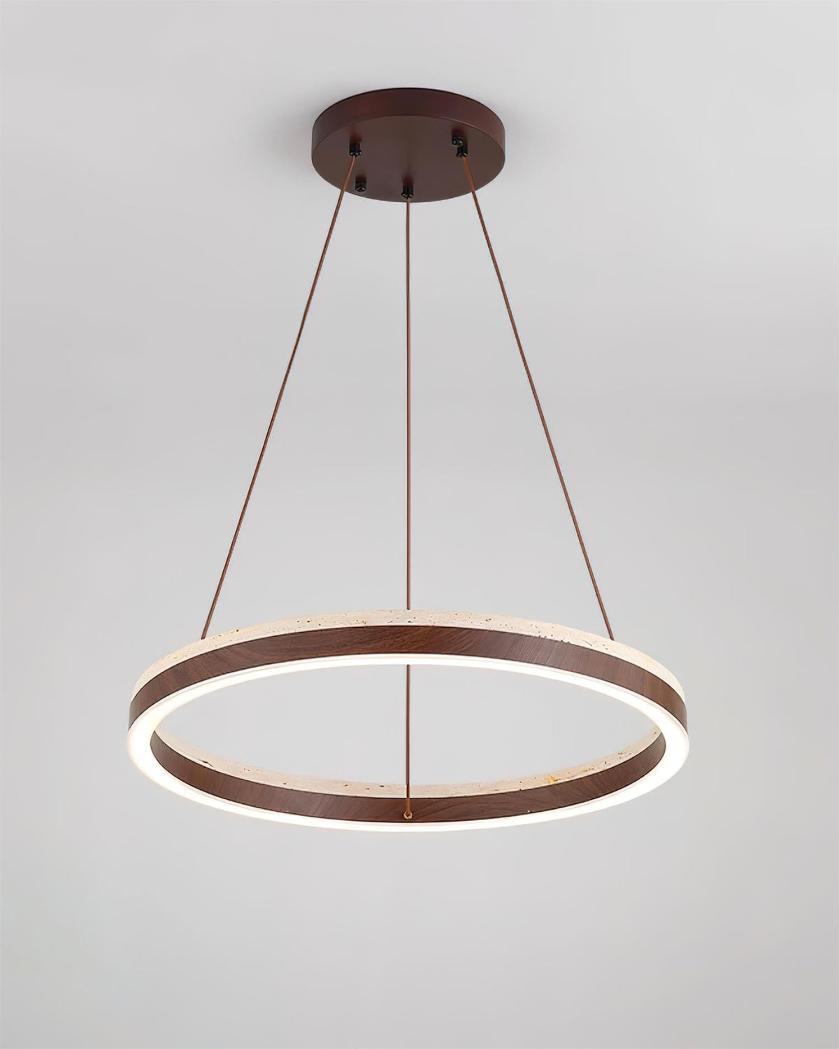Loren Kronleuchter Travertine Geometrie-Ring