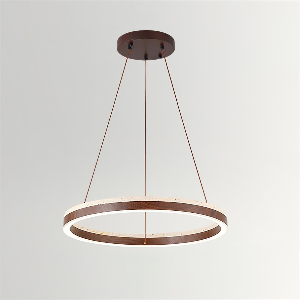 Loren Kronleuchter Travertine Geometrie-Ring
