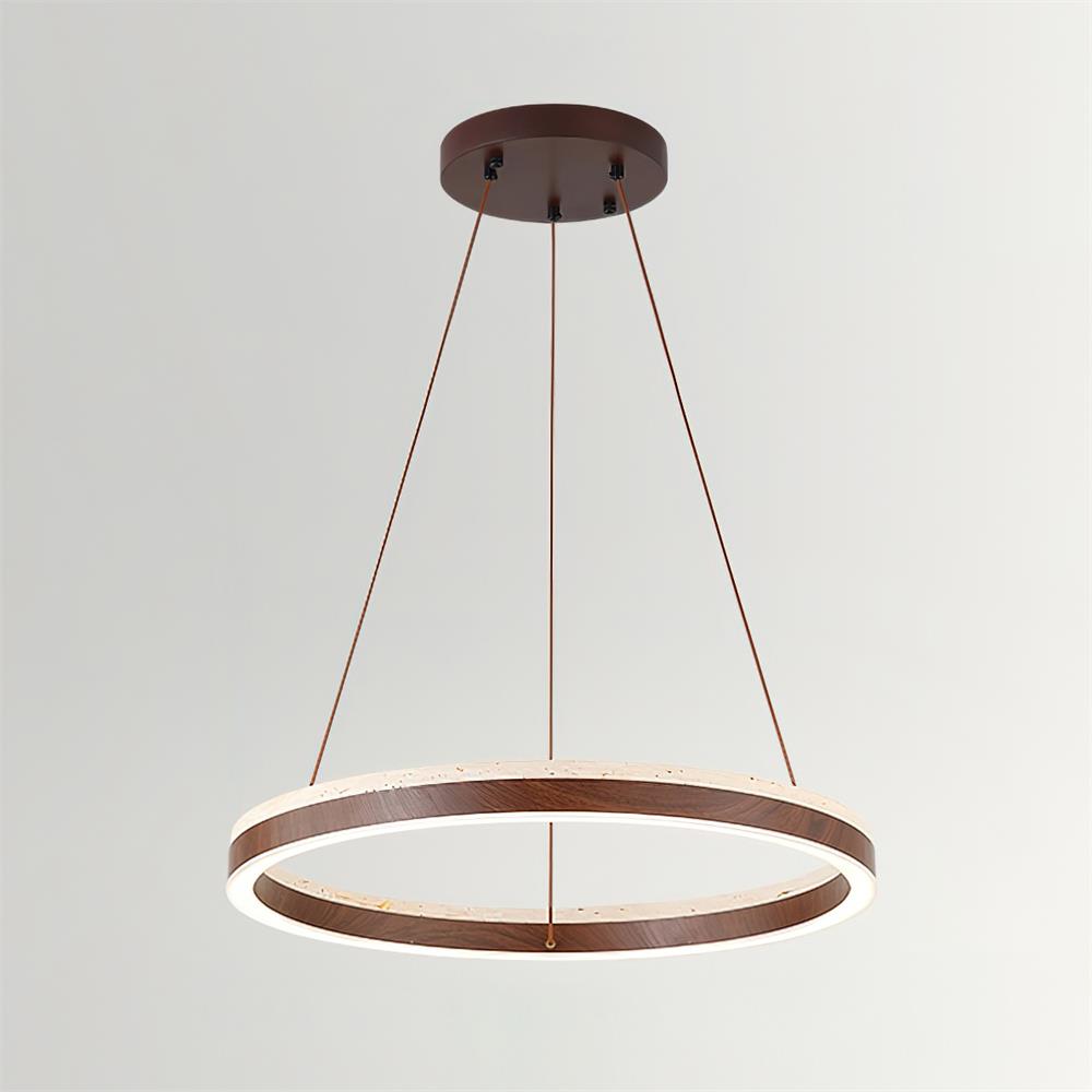 Loren Kronleuchter Travertine Geometrie-Ring