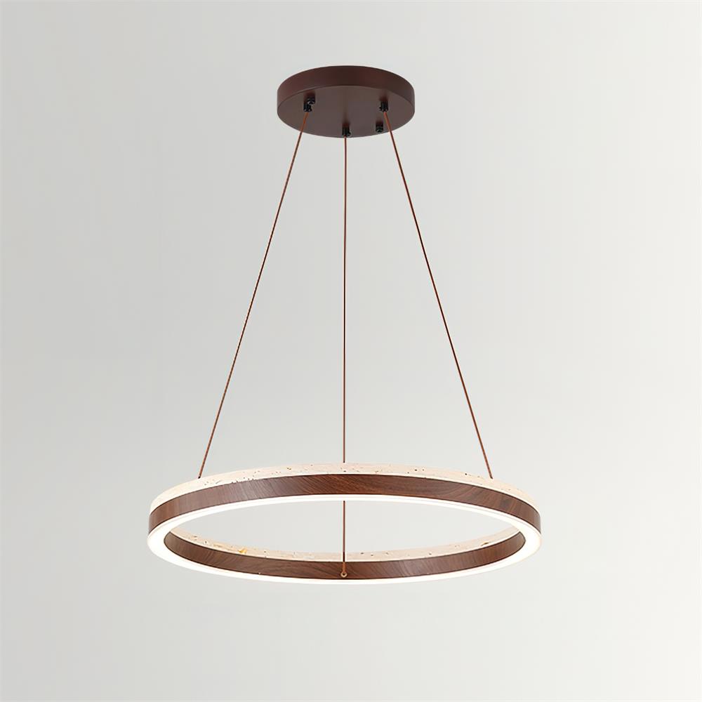 Loren Kronleuchter Travertine Geometrie-Ring