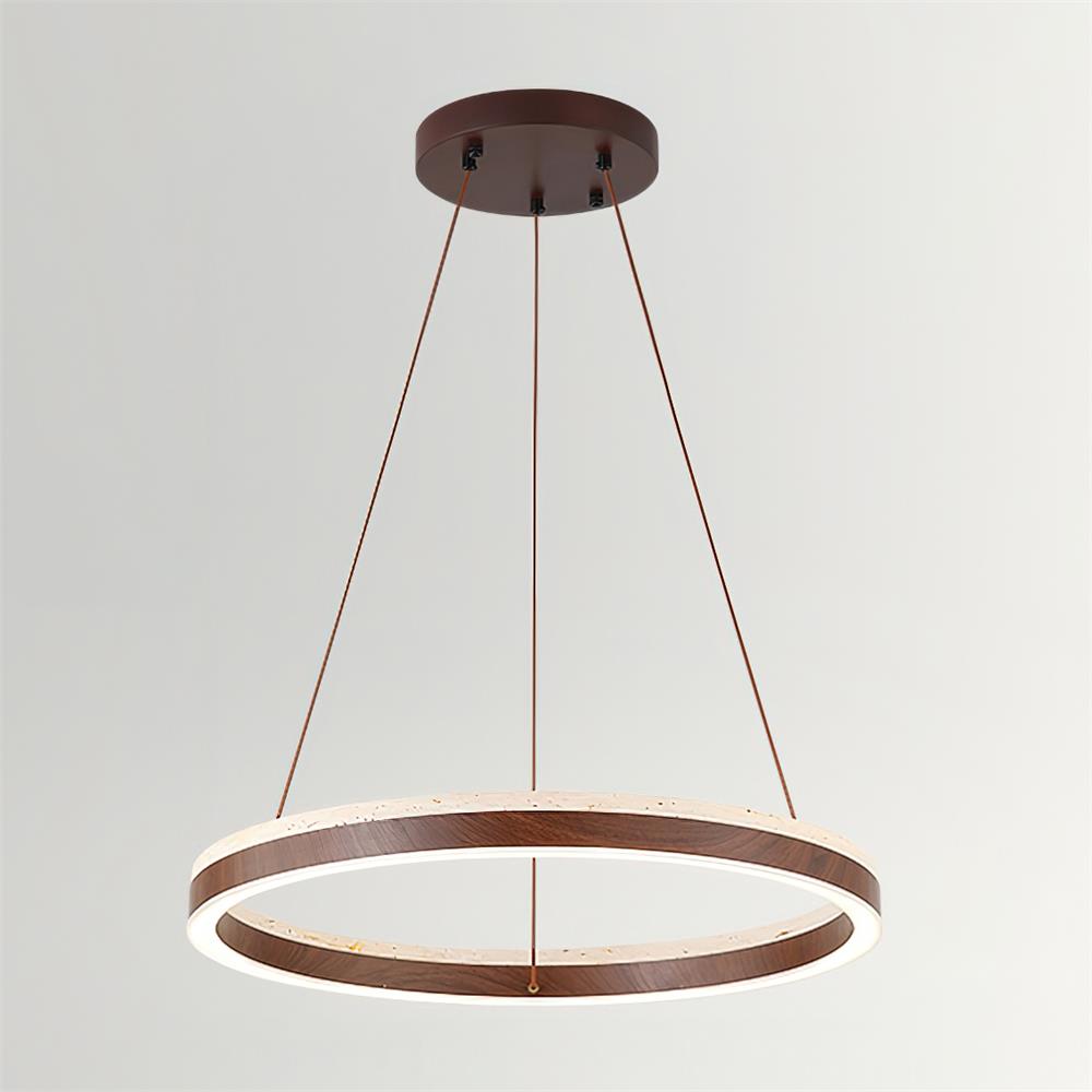 Loren Kronleuchter Travertine Geometrie-Ring