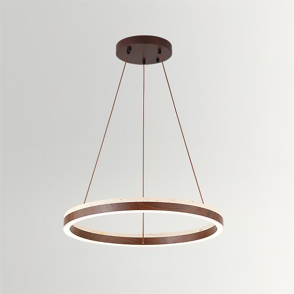 Loren Kronleuchter Travertine Geometrie-Ring