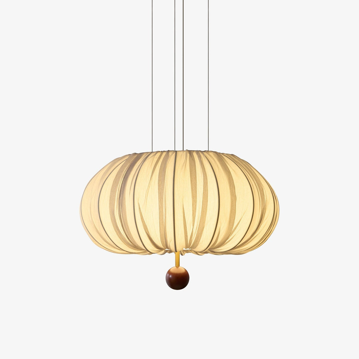 Vasilen Premium nordische Kunst-Ballon-Holz-Stoff-Deckenleuchte