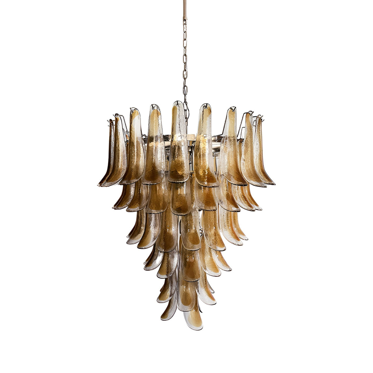 Liorenaine Kronleuchter Kronleuchte aus bernsteinfarbenem Glas in Petalenform mit mehreren Schichten luxuriös