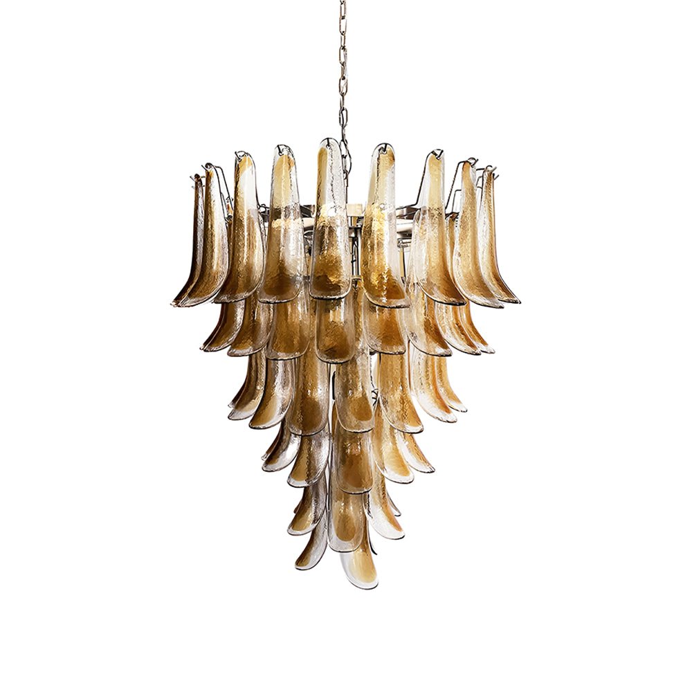 Liorenaine Kronleuchter Kronleuchte aus bernsteinfarbenem Glas in Petalenform mit mehreren Schichten luxuriös