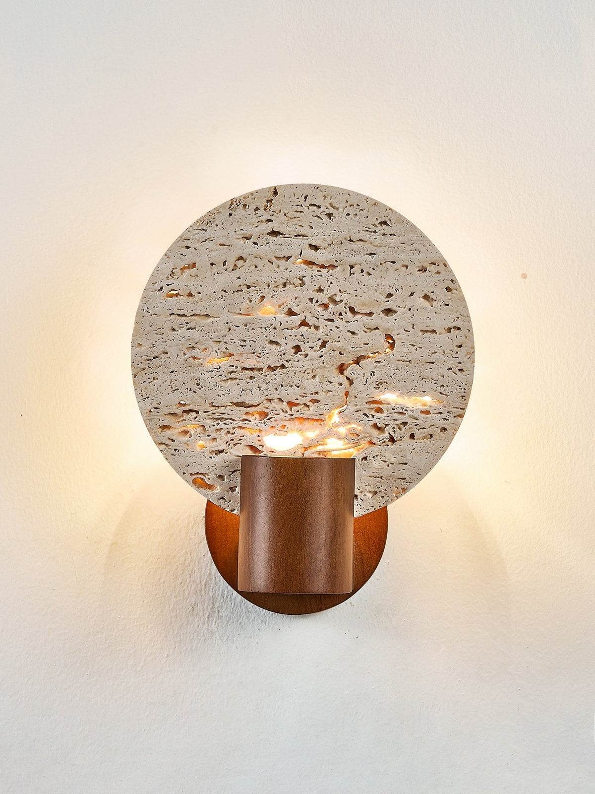 Taveiella Travertine runde Wandleuchte