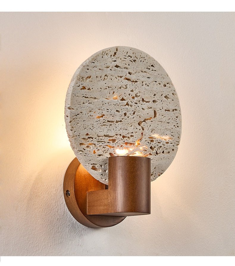 Taveiella Travertine runde Wandleuchte