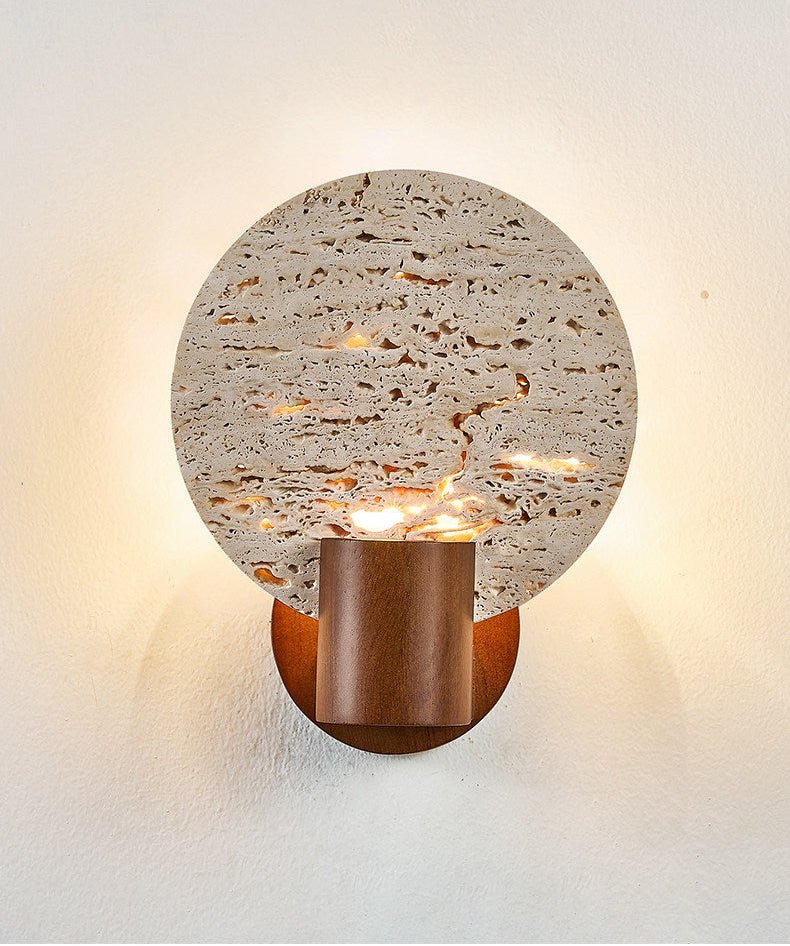 Taveiella Travertine runde Wandleuchte