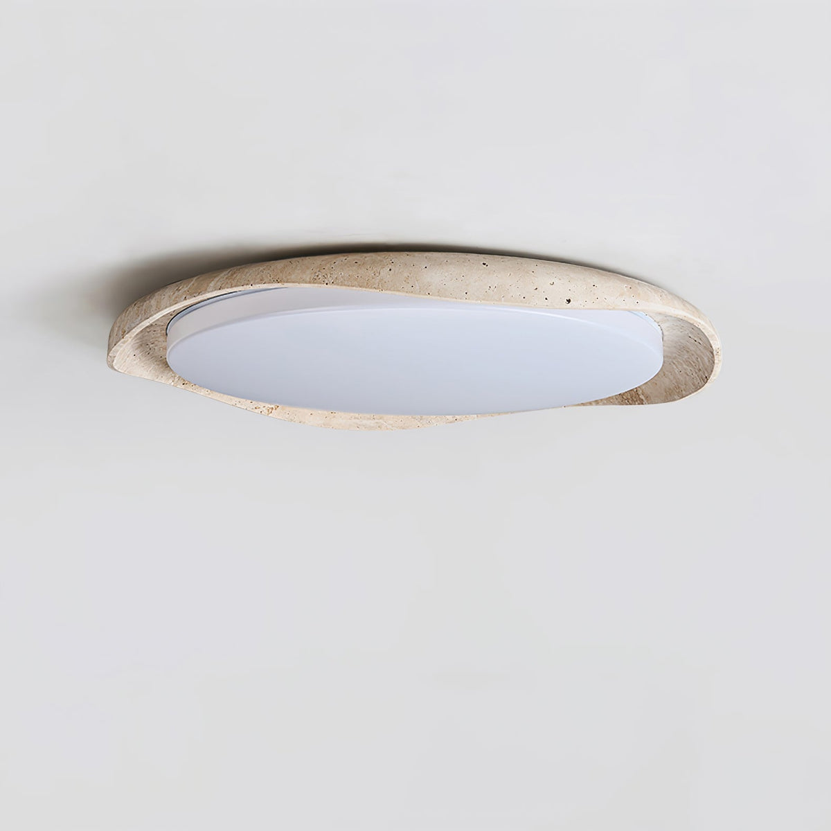 Adoros Rimmed-Circle Travertine Deckenleuchte