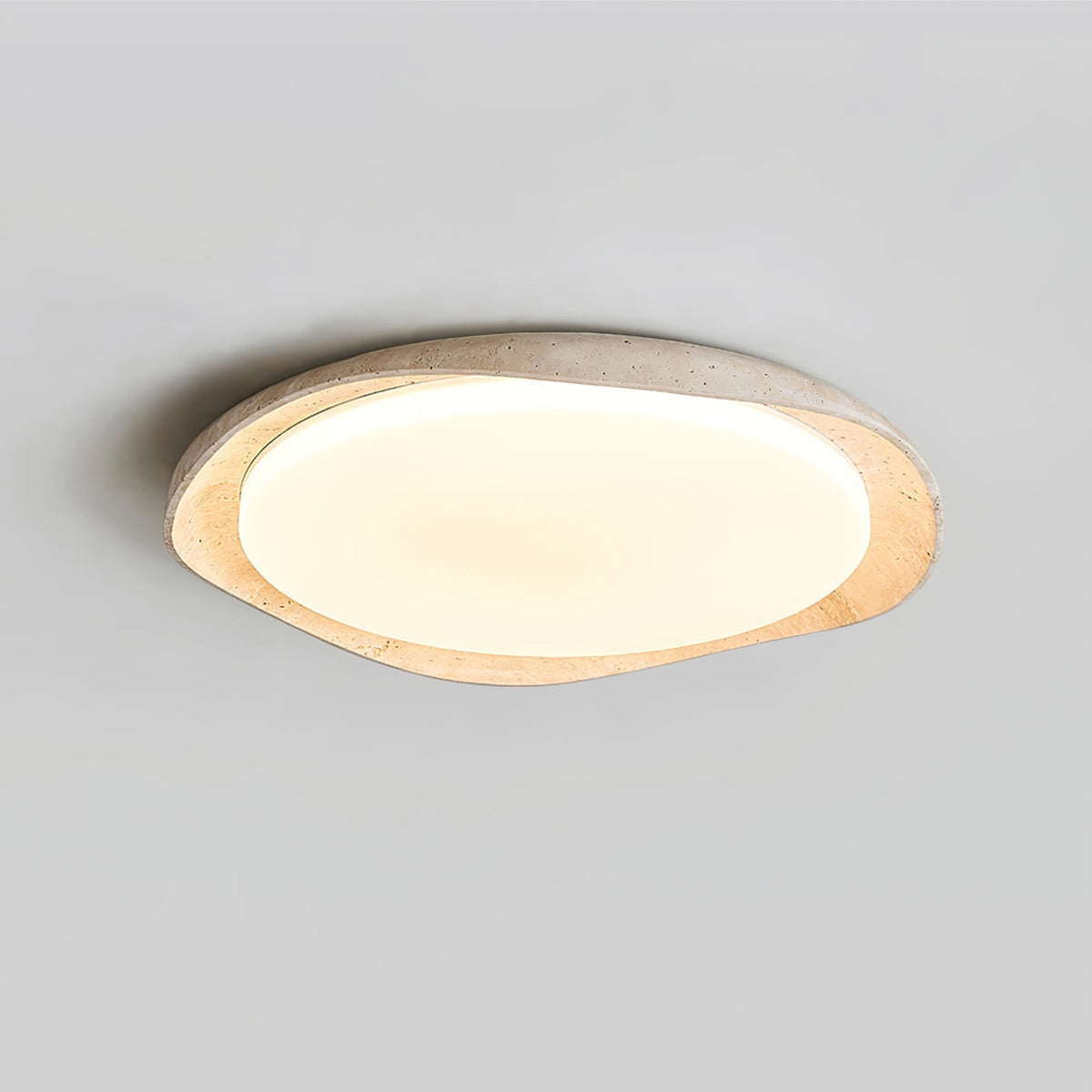 Adoros Rimmed-Circle Travertine Deckenleuchte