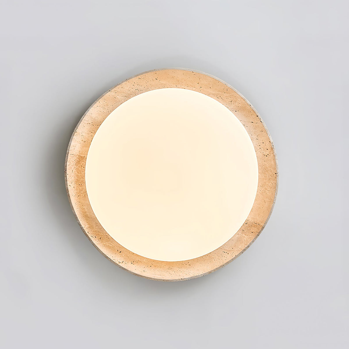 Adoros Rimmed-Circle Travertine Deckenleuchte