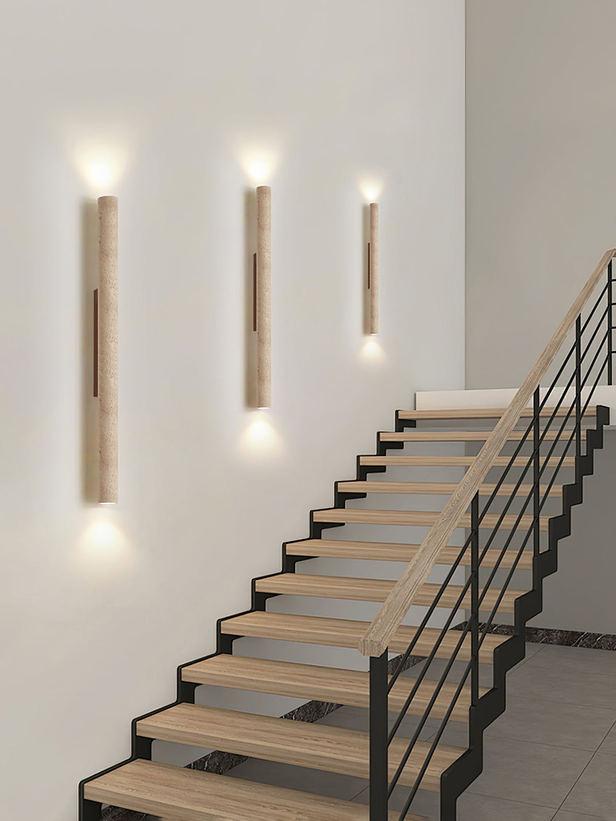 Seranise Slim Cylinder Travertine Wandleuchte