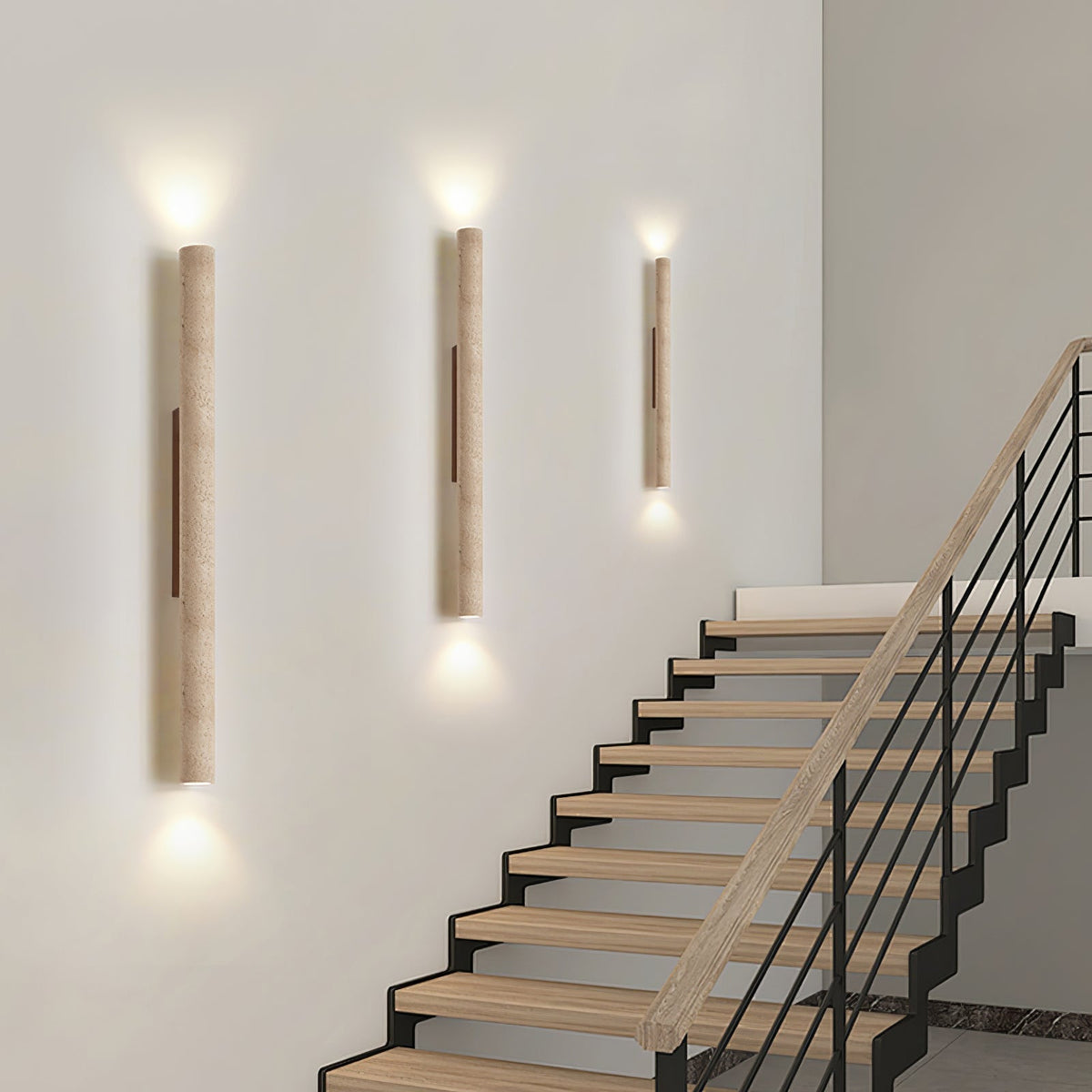 Seranise Slim Cylinder Travertine Wandleuchte