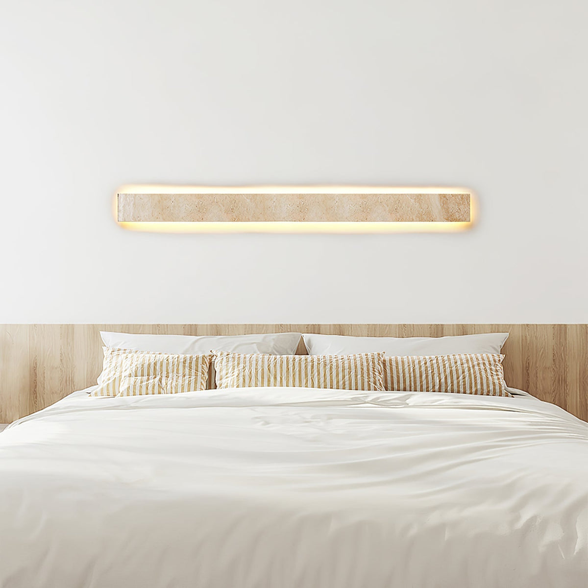 Tavoelia Slim Rectangle Travertine Linear Wandleuchte