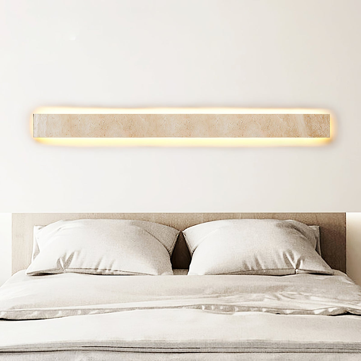 Tavoelia Slim Rectangle Travertine Linear Wandleuchte